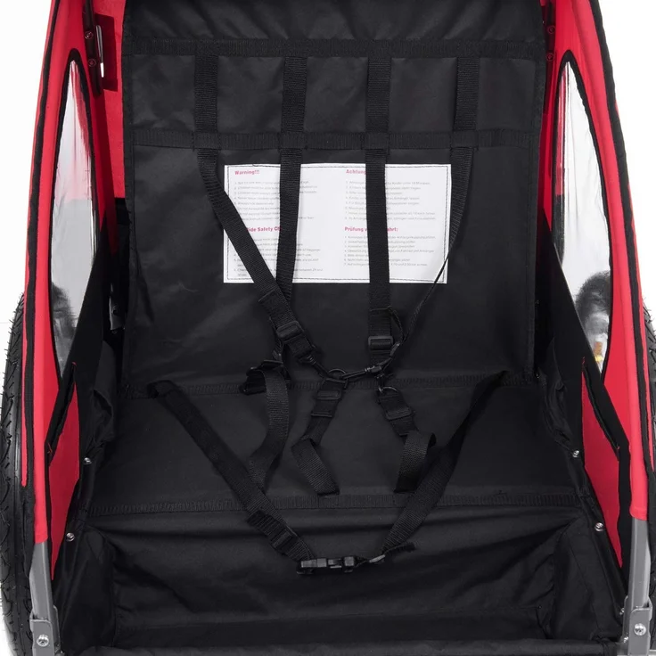 SAMAX Fahrradanhänger 2in1 Jogger - in Rot/Schwarz - Silver Frame – Bild 6
