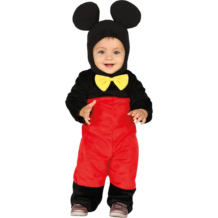 Guirca 88376 - Mickey Mouse Kostüm für Neugeborene 12/24 Monate, rot, schwarz und gelb, 1-2 Jahre