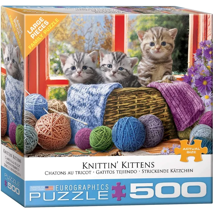 EuroGraphics 6500-5500 Strickende Kätzchen 500 Teile Puzzle