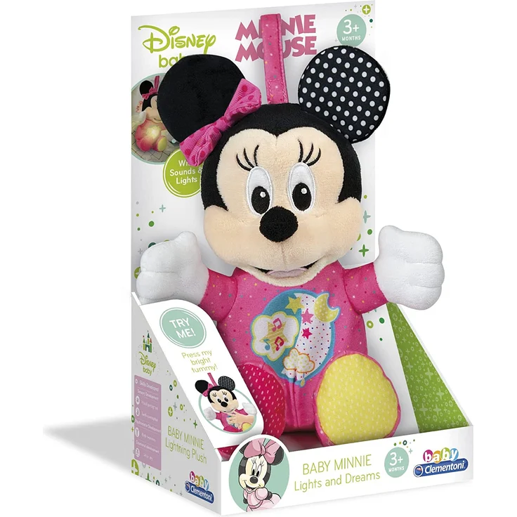 Clementoni 17207 Disney Baby – Minnie Leucht-Plüsch, Kuscheltier für Kleinkinder & Säuglinge, Stofftier mit Licht und Musik, Einschlafhilfe für Kinder – Bild 2