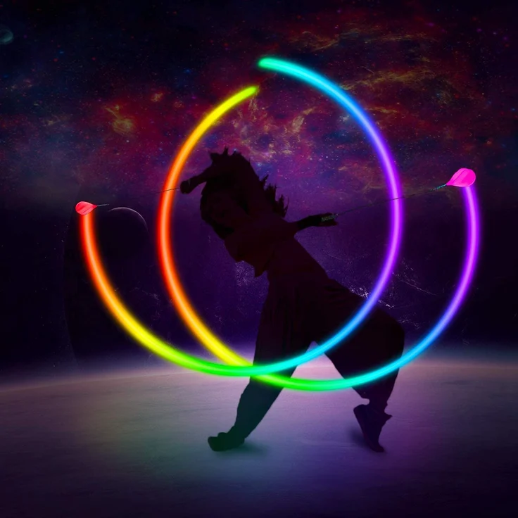Papi Dada LED POI Bälle - Verbesserte POI Jonglierbälle, Zirkusartikel Spielzeug Set für Anfänger und Profis, Kinder und Erwachsene, Regenbogen Farben und Strobe-Effekt, 1x Paar Glühende POI Bälle – Bild 5