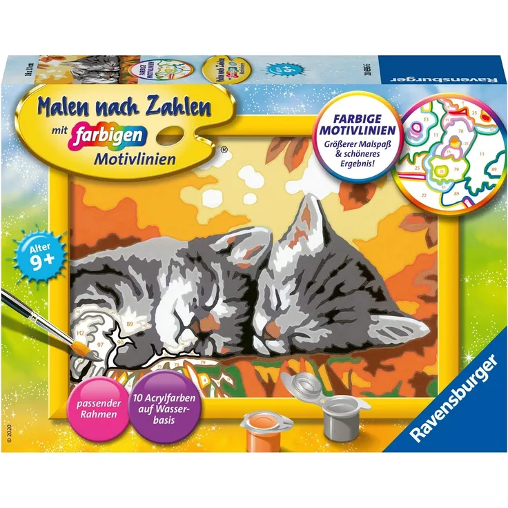 Ravensburger Malen nach Zahlen Malset Kätzchen im Herbst