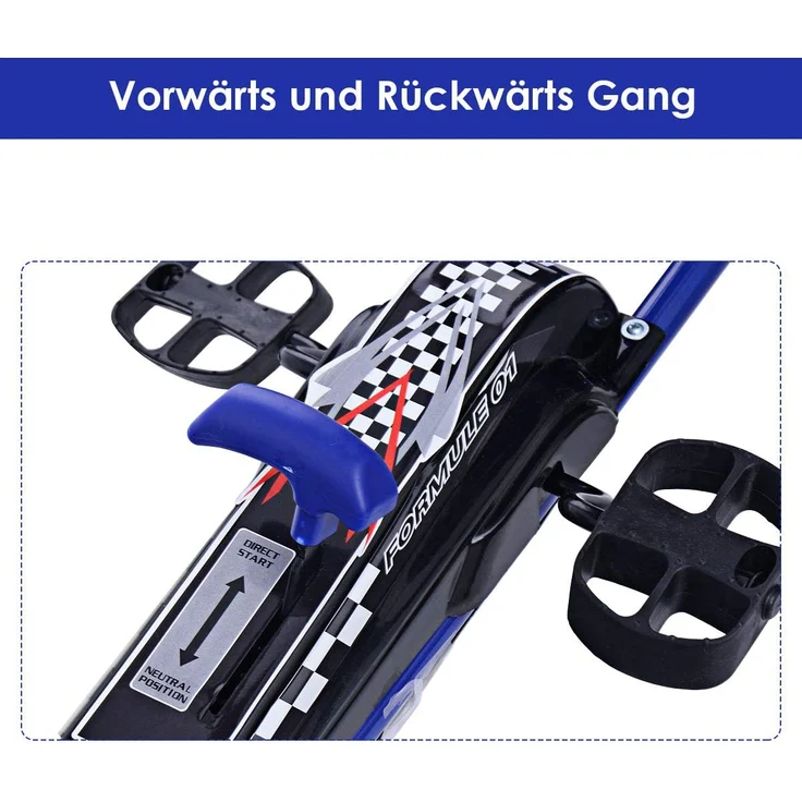 COSTWAY Gokart für Kinder Go Cart Tretauto Tretfahrzeug Pedalfahrzeug bla – Bild 5