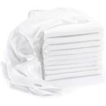 MAKIAN Mullwindeln/Spucktücher - 10er Pack, 80x80 cm, Oeko-TEX® Standard 100 geprüft, Premium Qualität - doppelt gewebte Stoffwindeln/Mulltücher mit verstärkter Umrandung, Kochfest - Weiß
