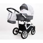 SaintBaby Kinderwagen Komplettset Buggy Leicht Robust Sicher DIN EN 1888 Queen Grey Braid 4in1 Autositz +Isofix