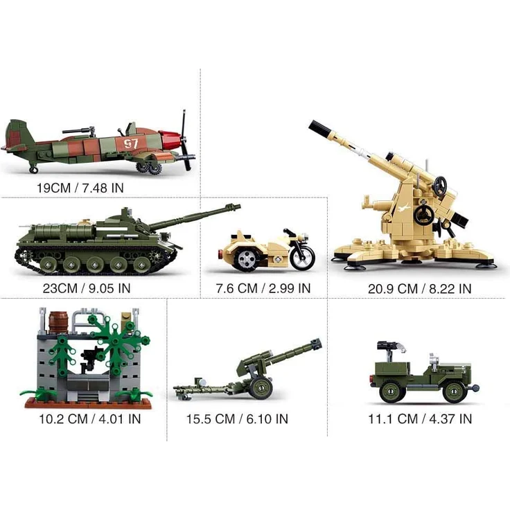 Sluban M38-B0697 WWII-Battle of Kursk 998PCS, Multi Color – Bild 3