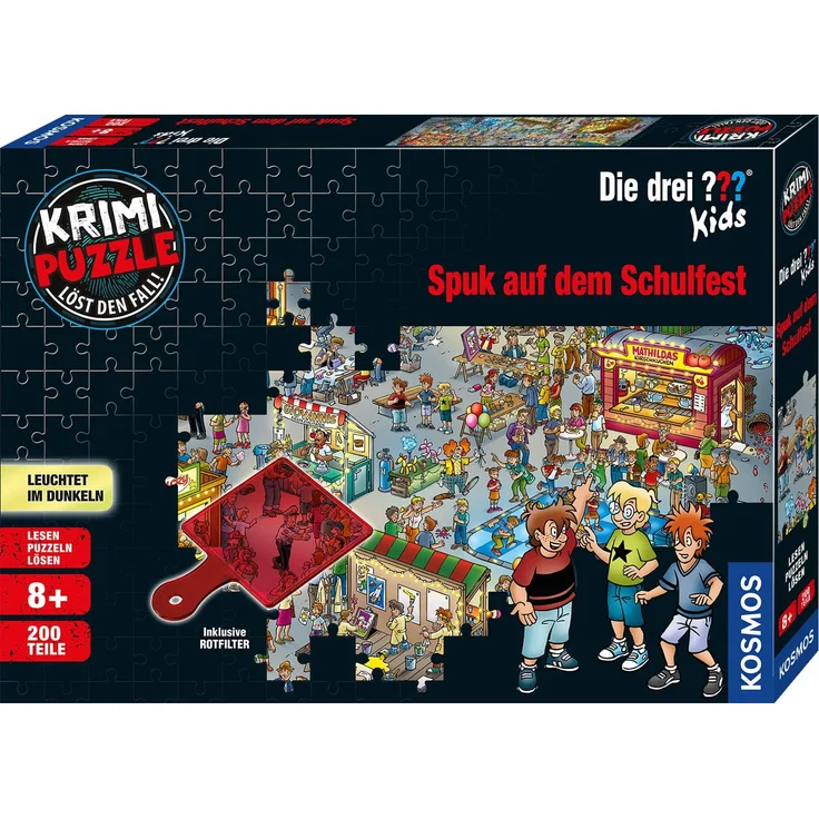 KOSMOS Die drei ??? Kids Krimi-Puzzle Spuk auf dem Schulfest, 200 Teile - Preisvergleich – Bild 1