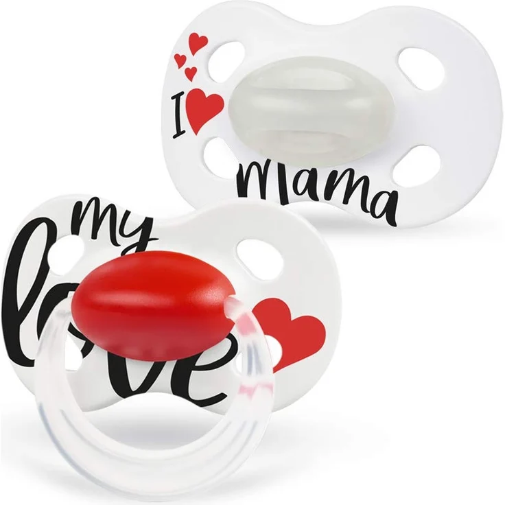 Medela Baby Schnuller Day & Night Love Mama 18+ Monate 2 Stück Weiß – Bild 1