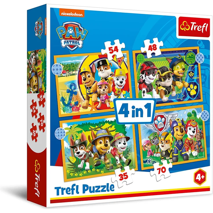 Trefl Puzzle 4in1 Holiday Paw Patrol PAW PATROL 34395 Trefl p8 – Bild 1