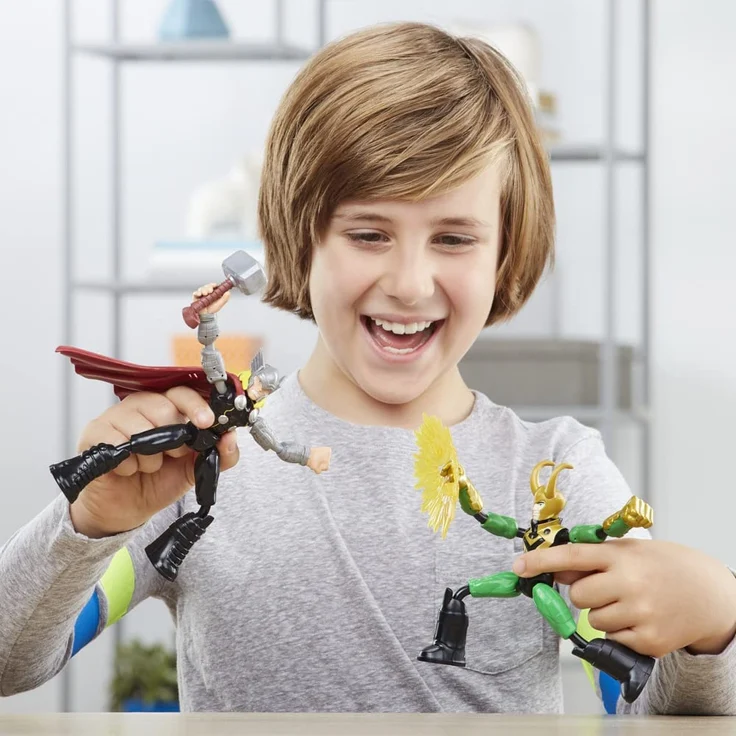 Marvel Avengers Bend and Flex Marvel Avengers Bend and Flex Thor gegen Loki Action-Figuren, 15 cm große biegbare Figuren, enthäl – Bild 3