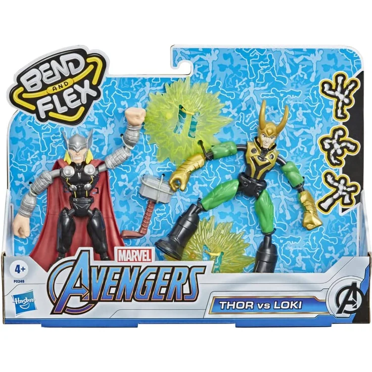 Marvel Avengers Bend and Flex Marvel Avengers Bend and Flex Thor gegen Loki Action-Figuren, 15 cm große biegbare Figuren, enthäl – Bild 6