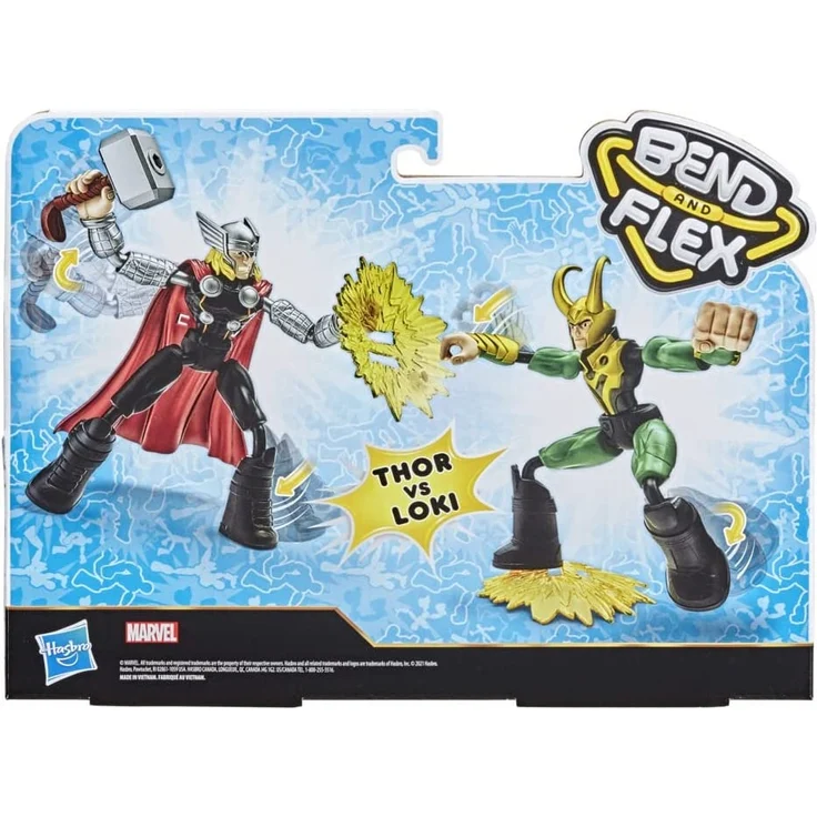 Marvel Avengers Bend and Flex Marvel Avengers Bend and Flex Thor gegen Loki Action-Figuren, 15 cm große biegbare Figuren, enthäl – Bild 7