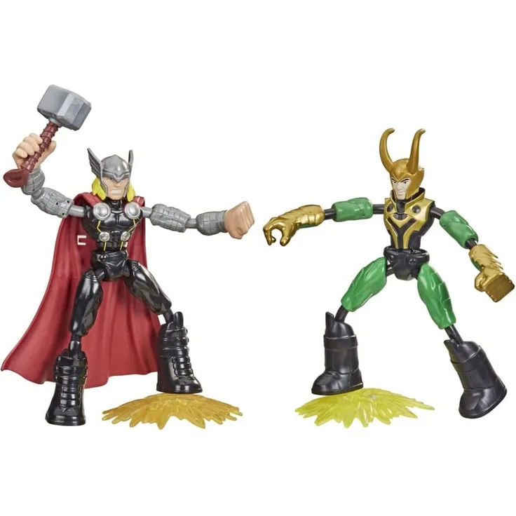Marvel Avengers Bend and Flex Marvel Avengers Bend and Flex Thor gegen Loki Action-Figuren, 15 cm große biegbare Figuren, enthäl