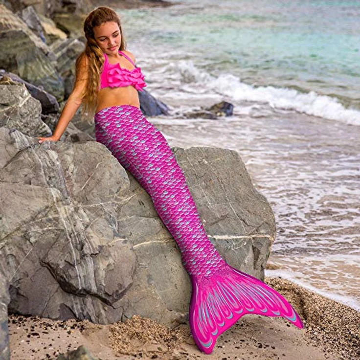 Fin Fun RTLM-MF-PNK-YSM Meerjungfrau Flosse Größe S/M, Monoflosse und Fischschwanz, für sichere Schwimmer ab 6 Jahren, pink – Bild 5