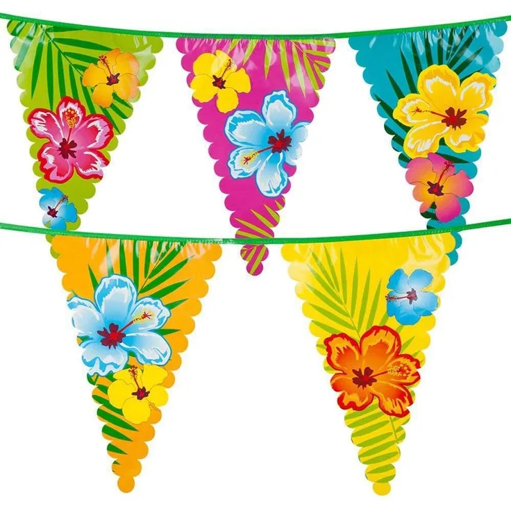 Thetru Wimpelkette Hibiskus groß 6m
