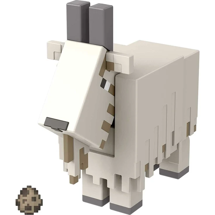 Mattel Minecraft HDV15 - Goat Action-Figur (ca 8 cm) mit 1 Bauelement und Zubehör, Aufbauspielzeug nach dem Vorbild des Videospiels, Spielzeug Sammlergeschenk für Fans und Kinder ab 6 Jahren – Bild 1