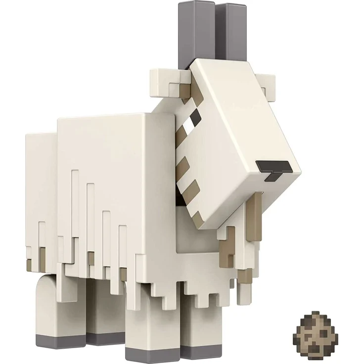 Mattel Minecraft HDV15 - Goat Action-Figur (ca 8 cm) mit 1 Bauelement und Zubehör, Aufbauspielzeug nach dem Vorbild des Videospiels, Spielzeug Sammlergeschenk für Fans und Kinder ab 6 Jahren – Bild 3