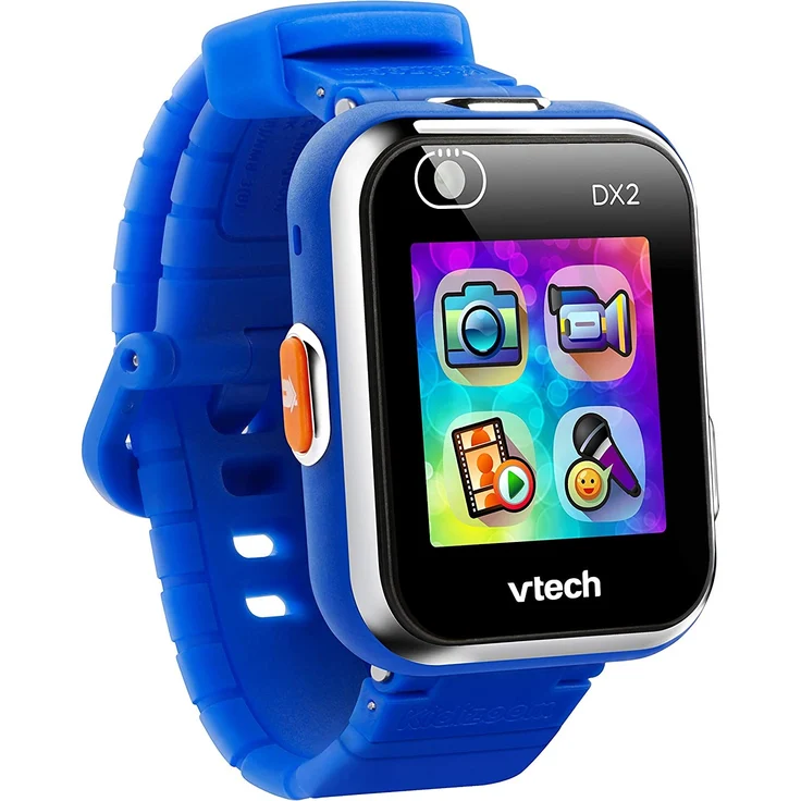 VTech 'Kidizoom Smart Watch DX2', ab 5 Jahren, LCD Farb-Touchdisplay (1,41", 128 x 128 Pixel), inkl. vielen lustigen Uhrmotiven zum Wechseln und aufregenden Bewegungsspielen, blau – Bild 1