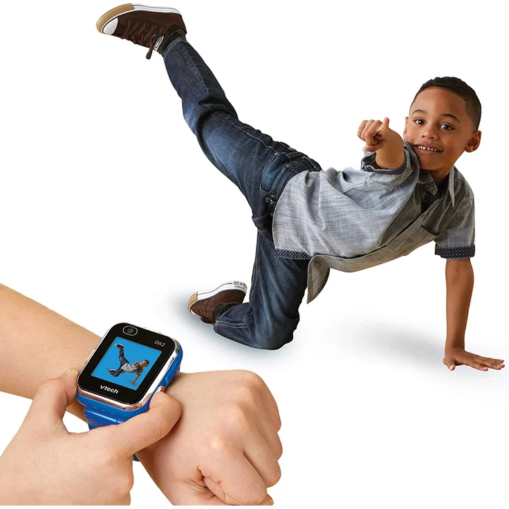 VTech 'Kidizoom Smart Watch DX2', ab 5 Jahren, LCD Farb-Touchdisplay (1,41", 128 x 128 Pixel), inkl. vielen lustigen Uhrmotiven zum Wechseln und aufregenden Bewegungsspielen, blau – Bild 6