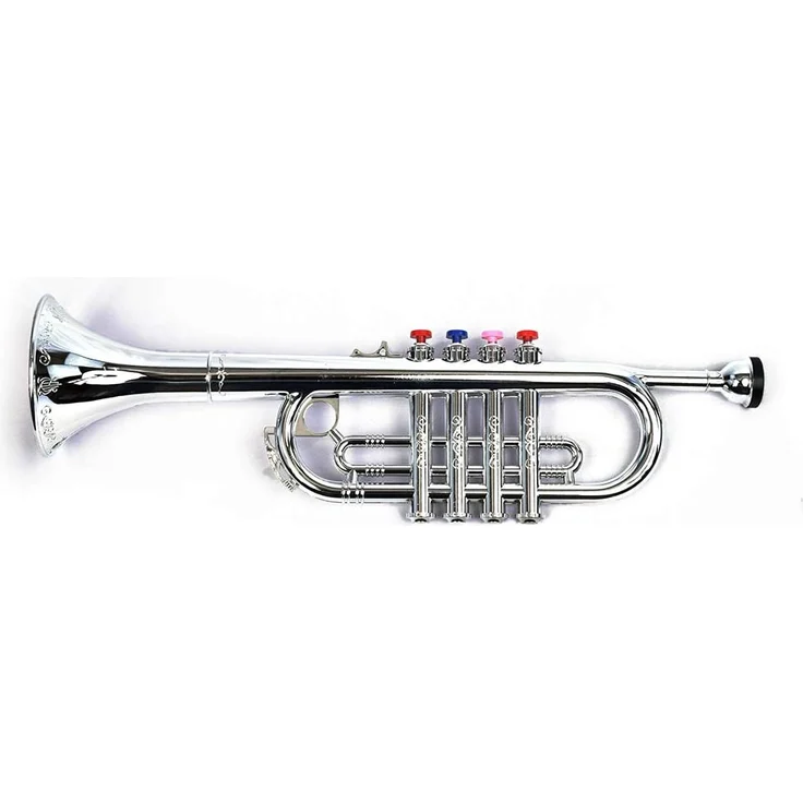 Bontempi 32 4231 Trompete mit 4 farbigen Tasten/Noten, Silber – Bild 8