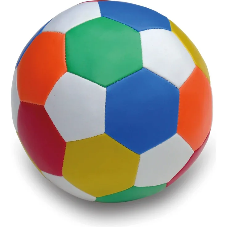 alldoro 60313 - Softball Ø 18 cm, Fußball in Mehrfarbig / bunt, Softfußball aus Schaumstoff, weicher Schaumstoffball, Kinderball für Drinnen und Draußen, Spielball für Kinder und Babys ab 0 Monaten