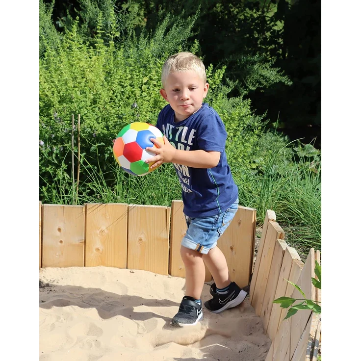 alldoro 60313 - Softball Ø 18 cm, Fußball in Mehrfarbig / bunt, Softfußball aus Schaumstoff, weicher Schaumstoffball, Kinderball für Drinnen und Draußen, Spielball für Kinder und Babys ab 0 Monaten – Bild 4