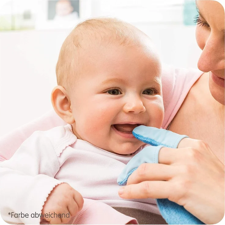 MAM Oral Care Rabbit für Baby’s erste Mundhygiene, sanfte Zahnpflege mit weichem Mikrofaser-Material, Babys an die tägliche Mundreinigung gewöhnen, ab 0+ Monate, blau – Bild 5