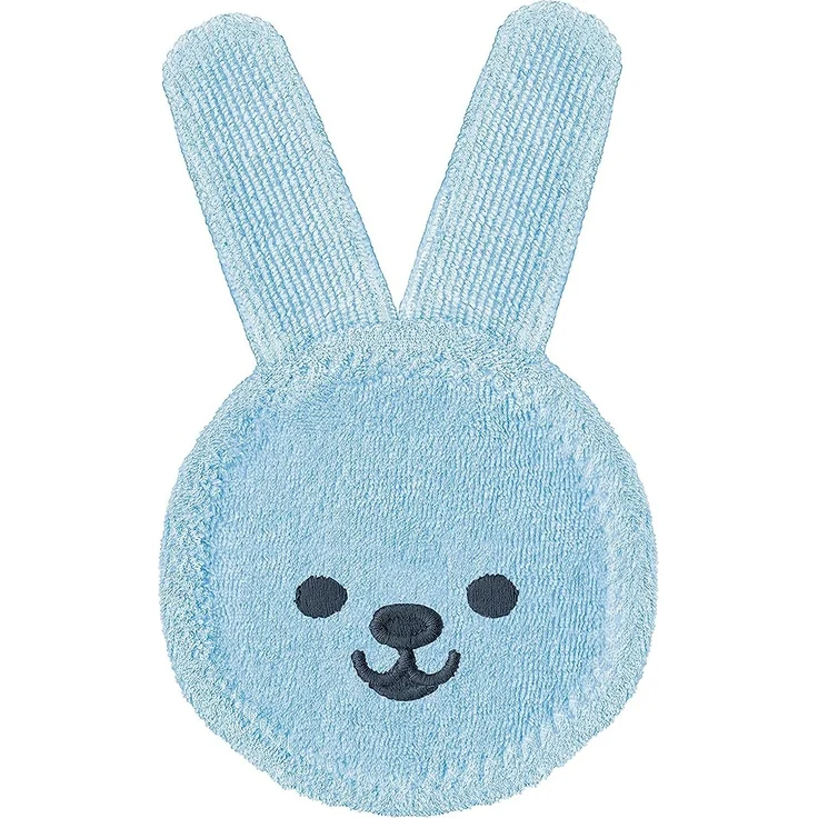 MAM Oral Care Rabbit für Baby’s erste Mundhygiene, sanfte Zahnpflege mit weichem Mikrofaser-Material, Babys an die tägliche Mundreinigung gewöhnen, ab 0+ Monate, blau – Bild 1