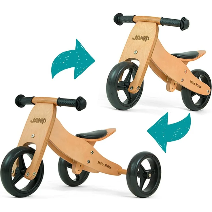 Milly Mally 2-in-1 loopfiets Jake naturel Junior Leer – Bild 1