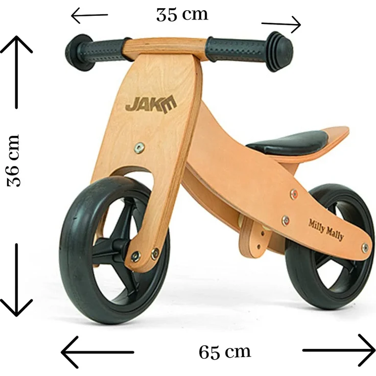 Milly Mally 2-in-1 loopfiets Jake naturel Junior Leer – Bild 4