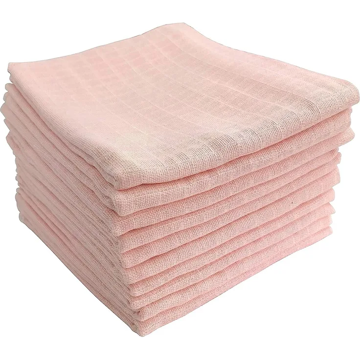 M. M. C. 10er Pack Mullwindeln | Spucktücher 100% Baumwolle - Stoffwindeln & Mulltücher fürs Baby | ÖKO-TEX zertifiziert, 80x70 cm (10 Rosa)