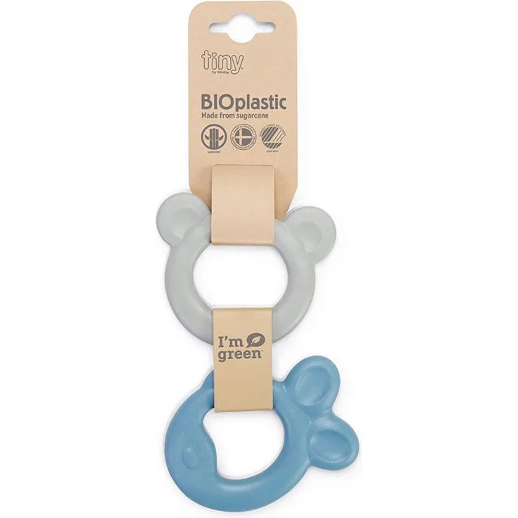 TINY BIO-Beißring blue & grey