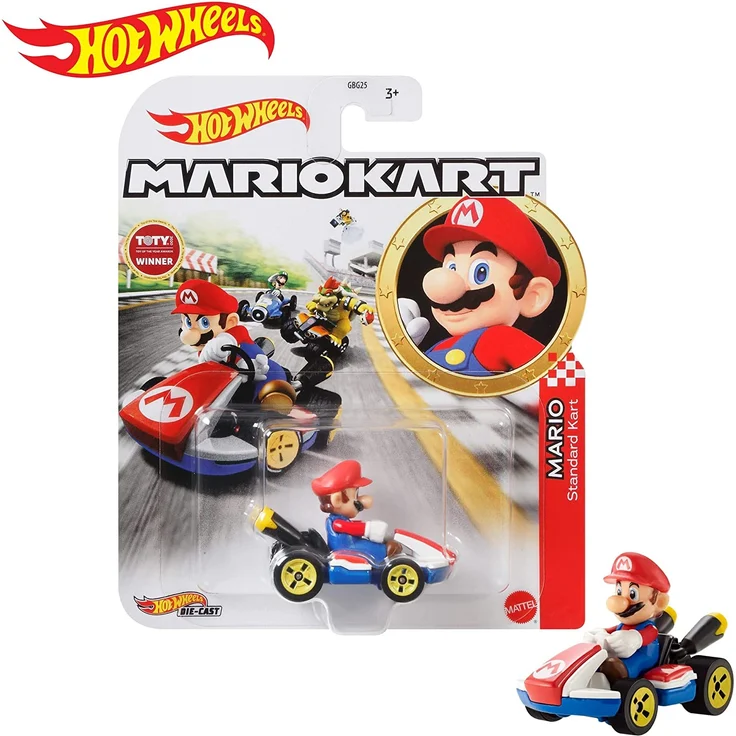 Hot Wheels GBG26 - Mario Kart Replica 1:64 Die-Cast Spielzeugauto Mario, Spielzeug ab 3 Jahren – Bild 6