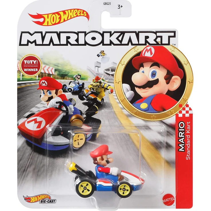 Hot Wheels GBG26 - Mario Kart Replica 1:64 Die-Cast Spielzeugauto Mario, Spielzeug ab 3 Jahren – Bild 1