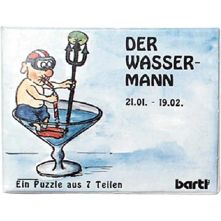 Bartl 102652 Mini-Sternzeichen-Puzzle Wassermann aus 7 kleinen Holzteilen