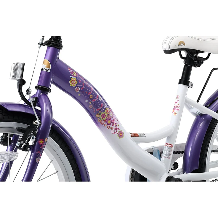 Bikestar 'Premium Sicherheits Kinderfahrrad 20 Zoll', Classic, Lila & Weiß – Bild 6