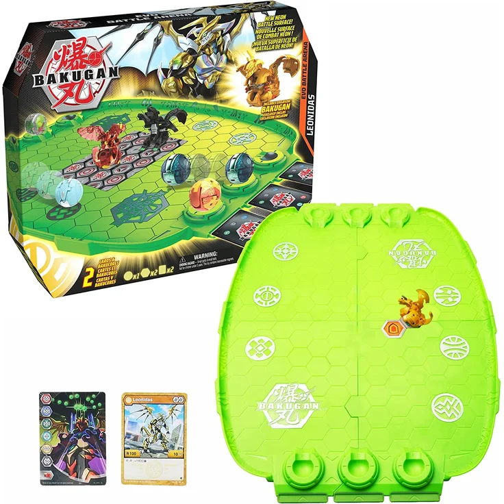 Bakugan ''Evolutions'' Evo Battle Arena zerlegbares Spielfeld in neongrün mit exklusivem Aurelus Leonidas Wurfkreisel 6 Jahr(e) – Bild 1