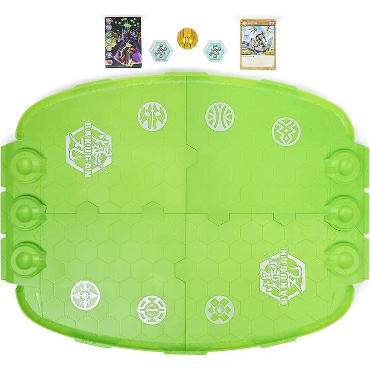 Bakugan ''Evolutions'' Evo Battle Arena zerlegbares Spielfeld in neongrün mit exklusivem Aurelus Leonidas Wurfkreisel 6 Jahr(e) – Bild 2