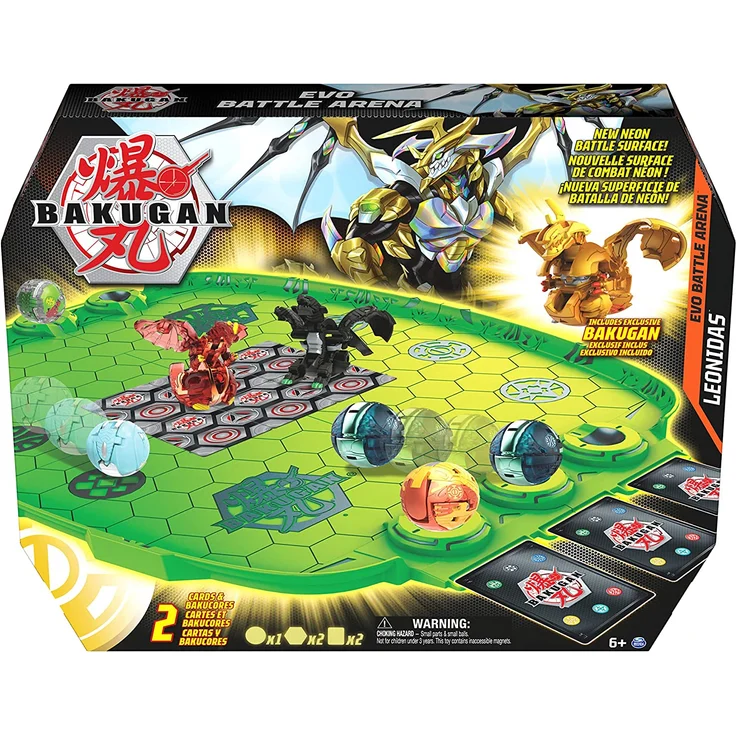 Bakugan ''Evolutions'' Evo Battle Arena zerlegbares Spielfeld in neongrün mit exklusivem Aurelus Leonidas Wurfkreisel 6 Jahr(e) – Bild 3