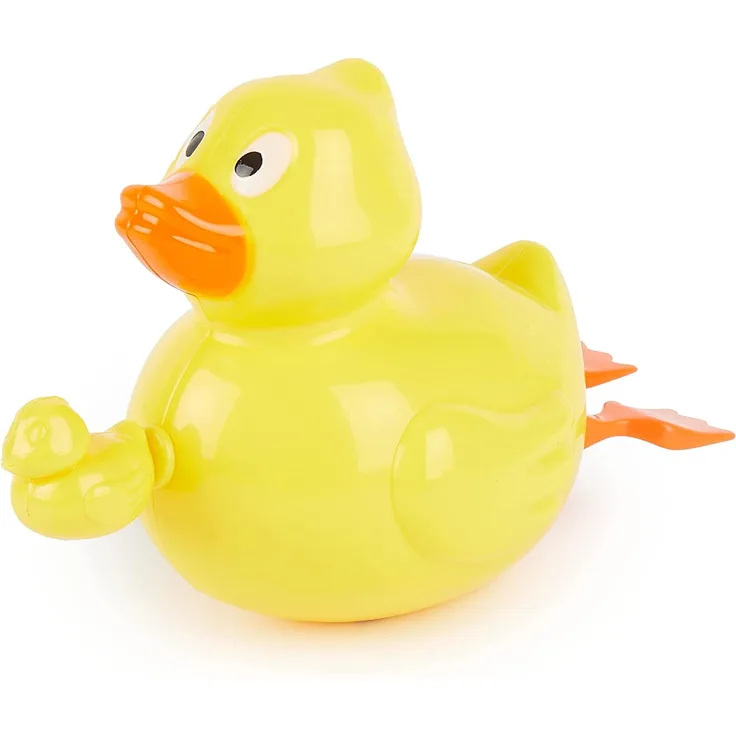 Bieco 22063996 Aufziehente, Badeente zum Aufziehen, Spielzeug für die Badewanne, Wasserspielzeug für Babys und Kleinkinder ab 12M+, gelb, 130 g