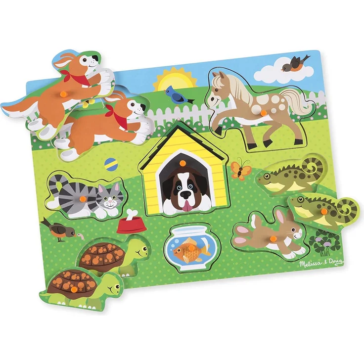 Melissa & Doug Steckpuzzle aus Holz - Haustiere (8 Teile) - Preisvergleich – Bild 6