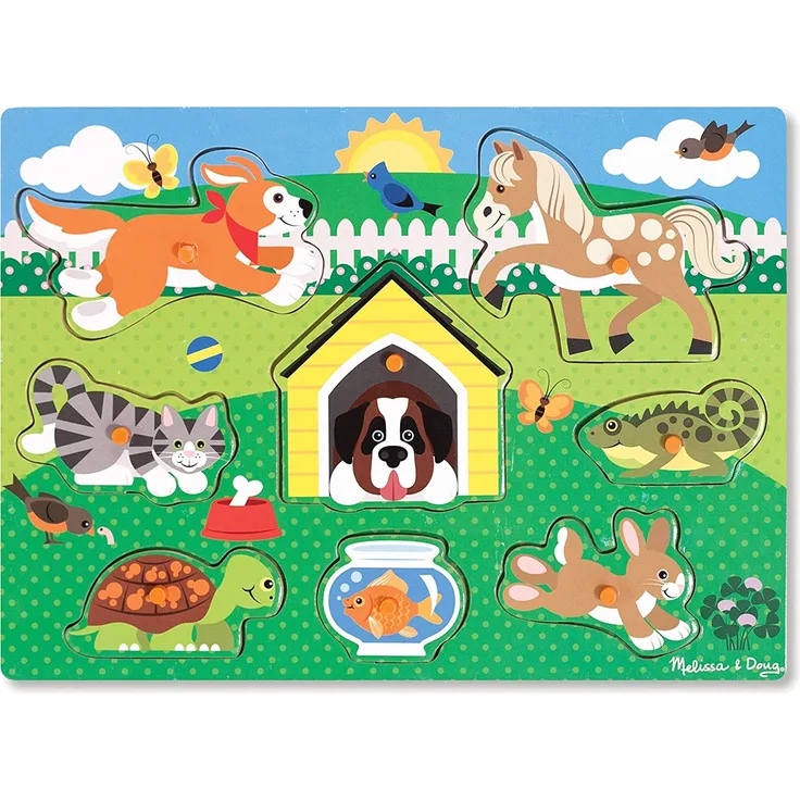 Melissa & Doug Steckpuzzle aus Holz - Haustiere (8 Teile) - Preisvergleich
