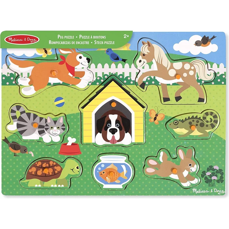 Melissa & Doug Steckpuzzle aus Holz - Haustiere (8 Teile) - Preisvergleich – Bild 5