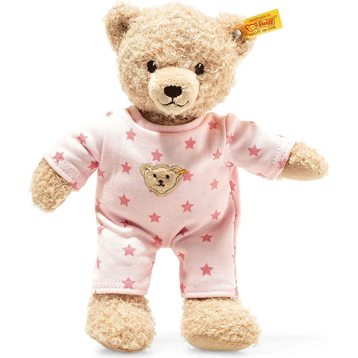 STEIFF Teddy and Me Teddybär Mädchen Baby mit Schlafanzug - 25 cm - Teddybär mit rosa Schlafanzug - Kuscheltier für Babys - weich & waschbar - beige/rosa (241659) – Bild 1