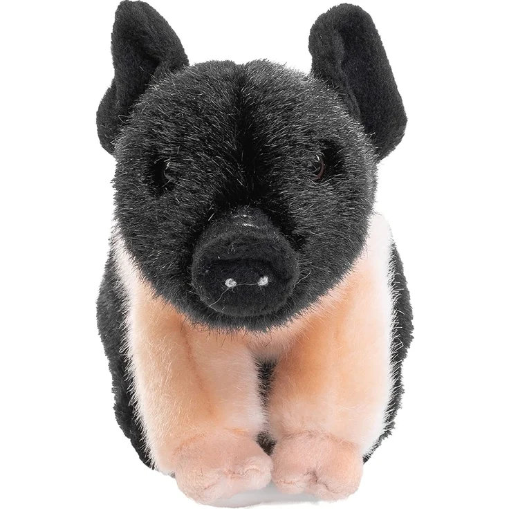 Uni-Toys - Angler Sattelschwein Ferkel rosa-schwarz - 20 cm (Länge) - Schwein, Bauernhoftier - Plüschtier, Kuscheltier BH-13042 – Bild 2