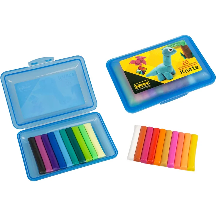 Idena 68125 - Knetbox mit 20 Stangen Knete, blau – Bild 7