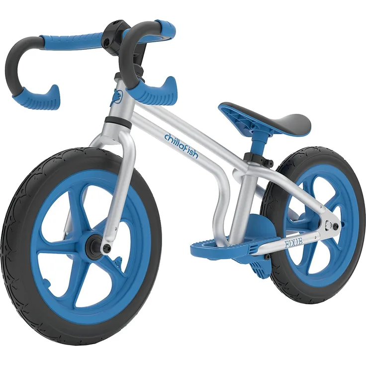 Chillafish Fixie, 12 Zoll lauffahrad im Rennrad Look mit Fussbremse und pannenfreien Reifen, verstellbarer Lenker und Sitz, für 2 bis 5 Jahren, Blau