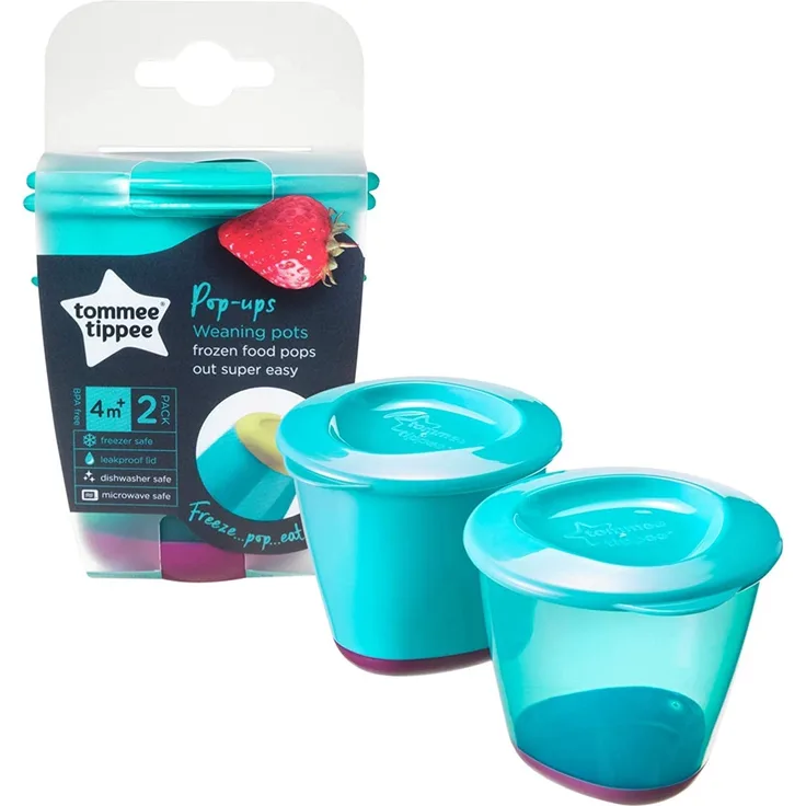 Tommee Tippee Explora 2er Pack große Essbecher mit flexiblem Boden blau A