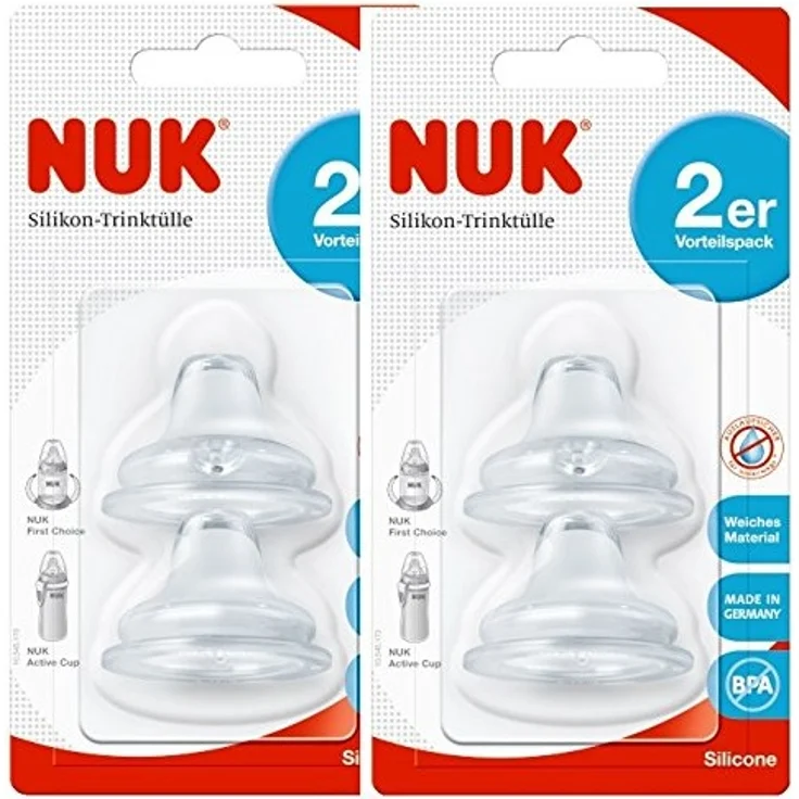 NUK First Choice Soft-Trinktülle, kombinierbar mit allen First Choice Flaschen, 6-18 Monate, 2 Stück – Bild 1