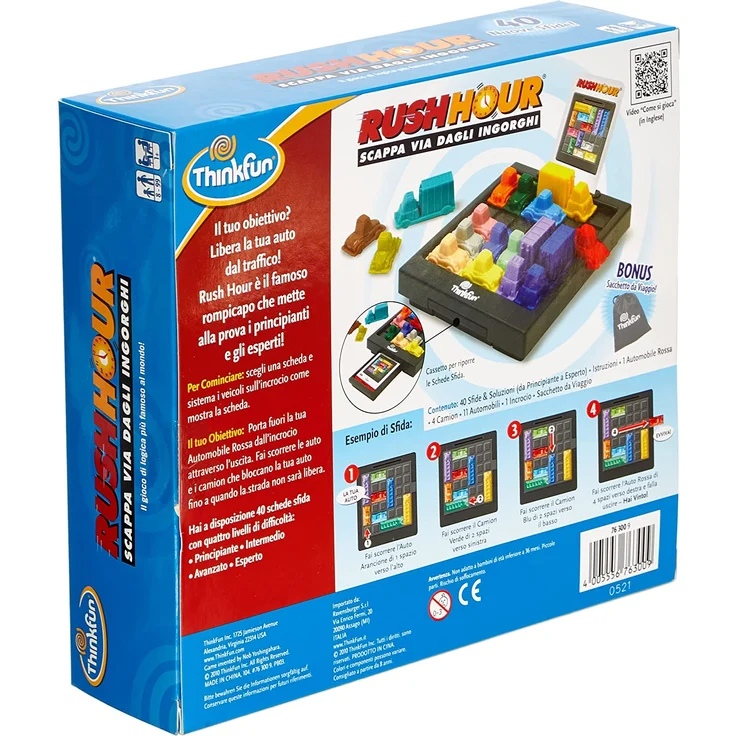 Ravensburger ThinkFun 76300 Rush Hour Logikspiel für 1 + Spieler, Alter 8 + (Italienische Version) – Bild 2